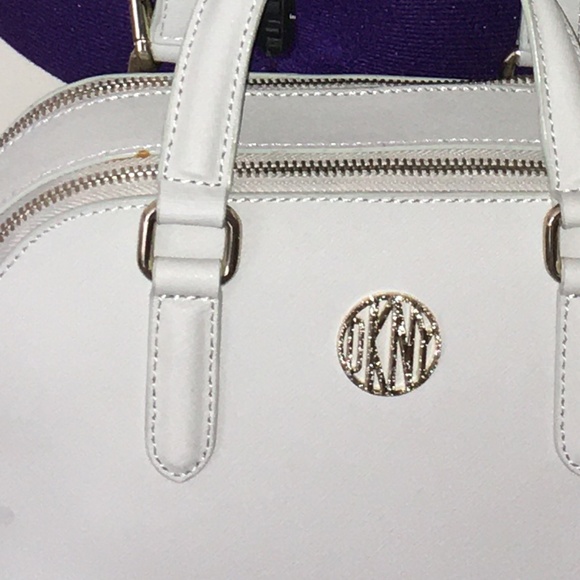 DKNY Light Gray Double Zip Crossbody Handbag NWT - Picture 4 of 15